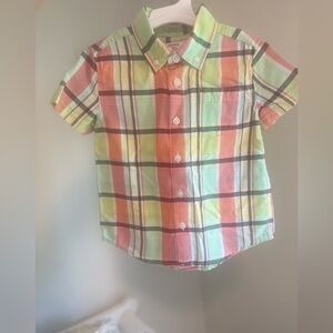 Crown Ivy plaid button up tee EUC